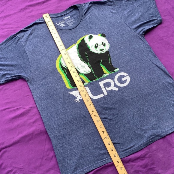Lifted Research Group LRG Navy Heather Wavy Panda Shirt New Mens‎ XL - Picture 5 of 6